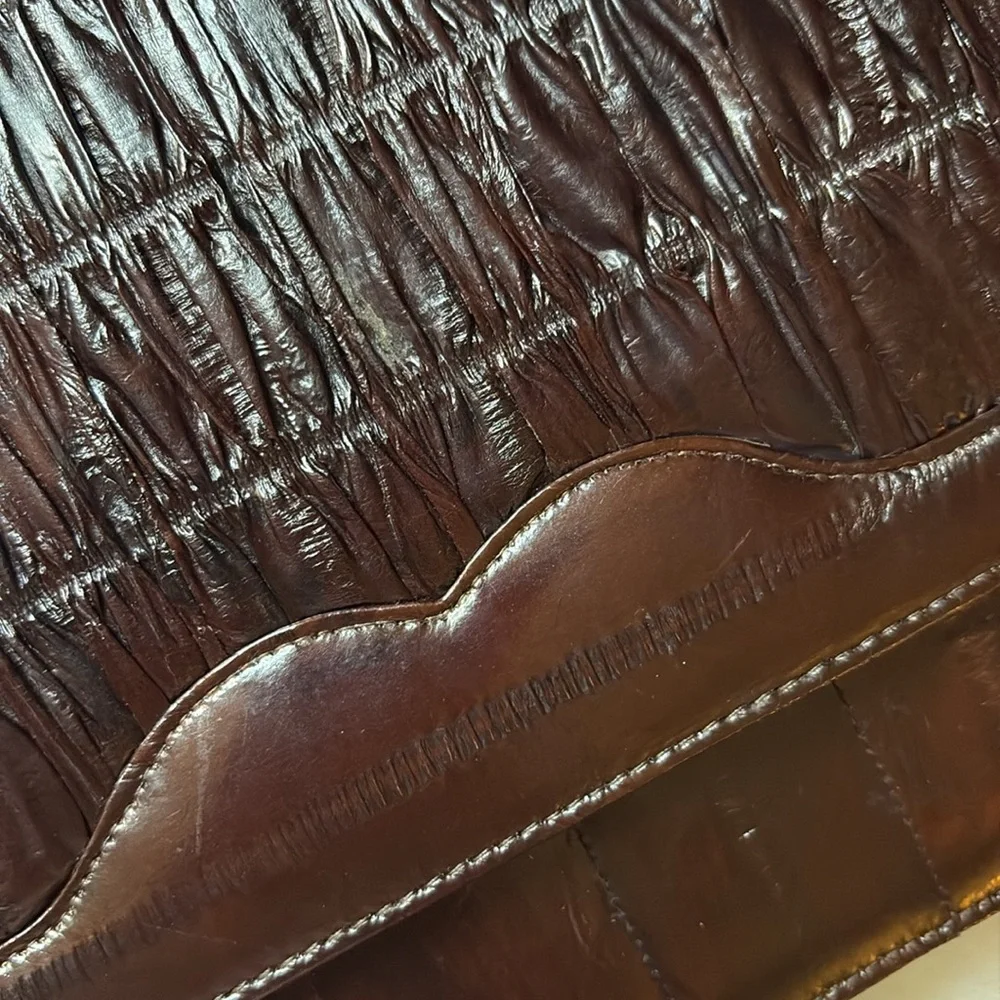 Genuine Luxury EEL Skin Purse w/ Strap Converts to Clutch Bag - Picture 10 of 15